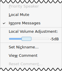 Local volume adjustment